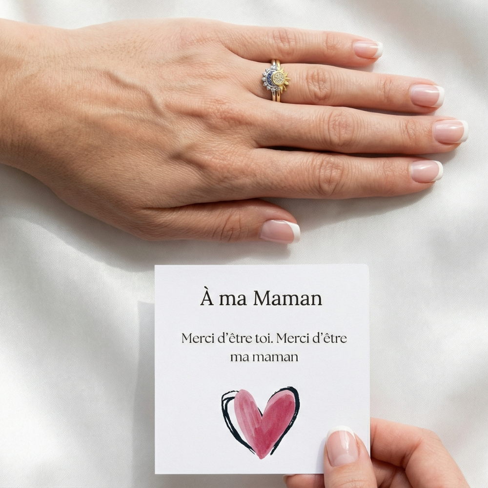 Bague Duo - Soleil & Lune - Pour Maman