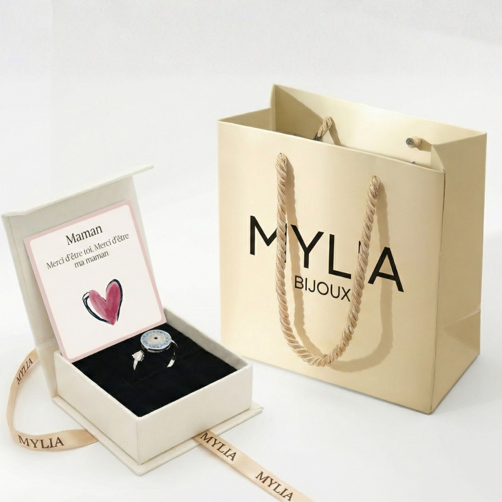 Bague Anti-Stress Rotative Ajustable - Oeil Du Bonheur - Pour Maman