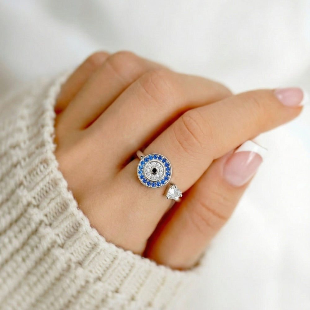 Bague Anti-Stress Rotative Ajustable - Oeil Du Bonheur - Pour Maman