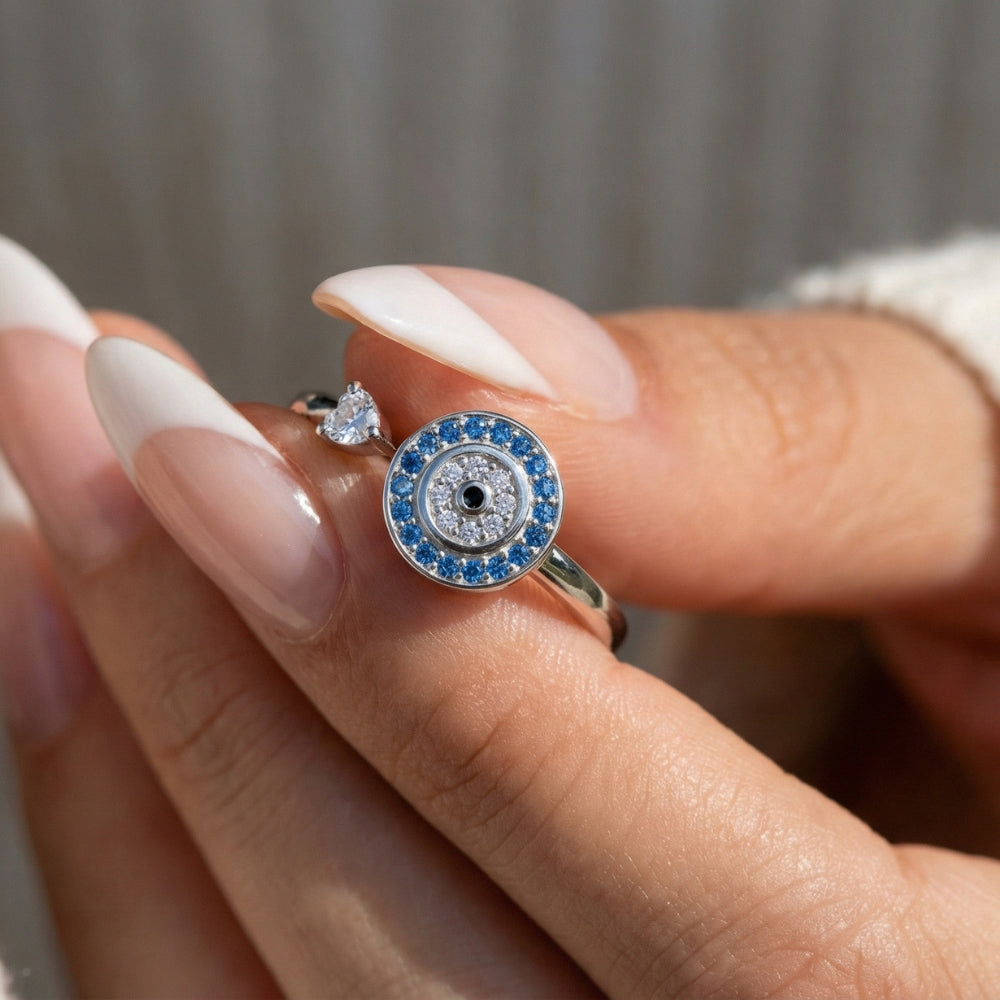 Bague Anti-Stress Rotative Ajustable - Oeil Du Bonheur - Pour Maman