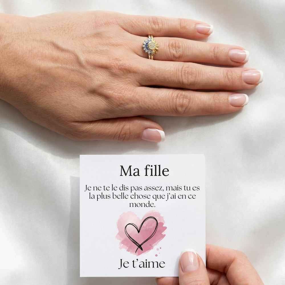 Bague Duo - Soleil & Lune - Pour Ma Fille