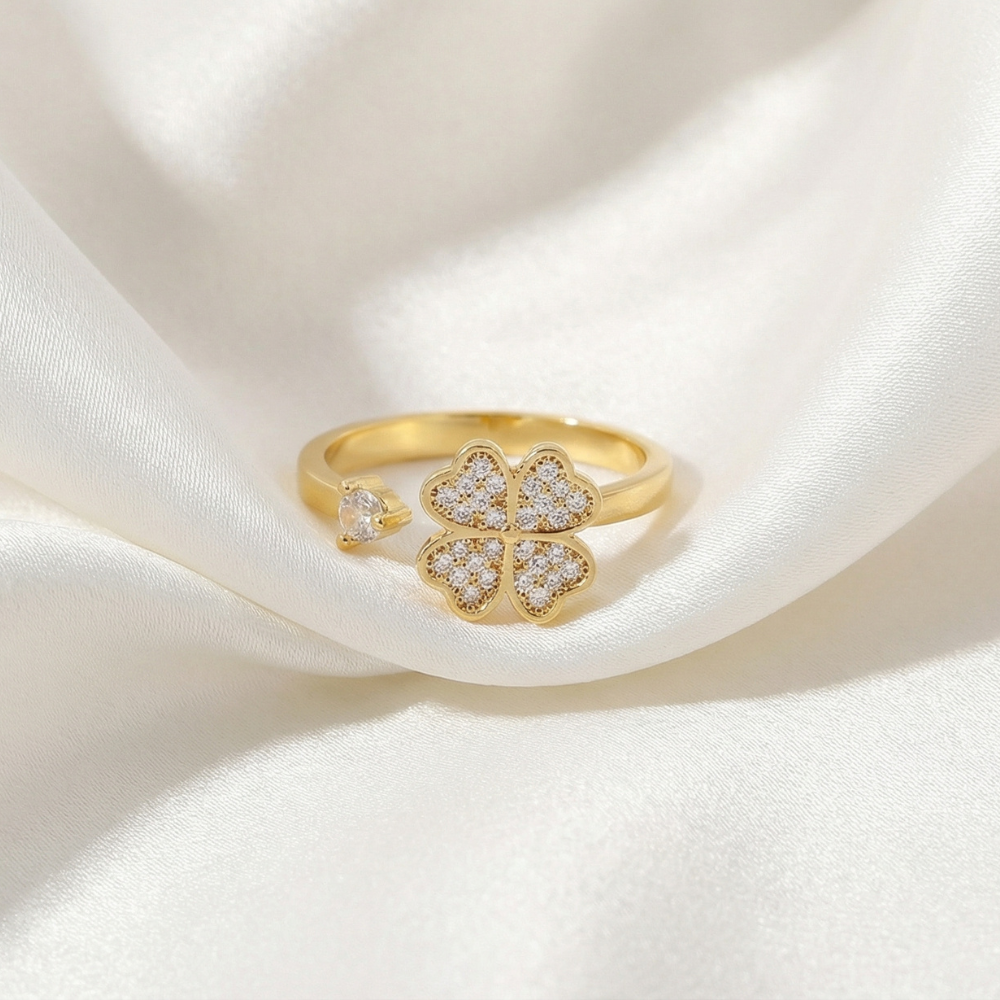 Bague Anti-Stress Rotative Ajustable - Trèfle De Chance - Pour Ma Femme
