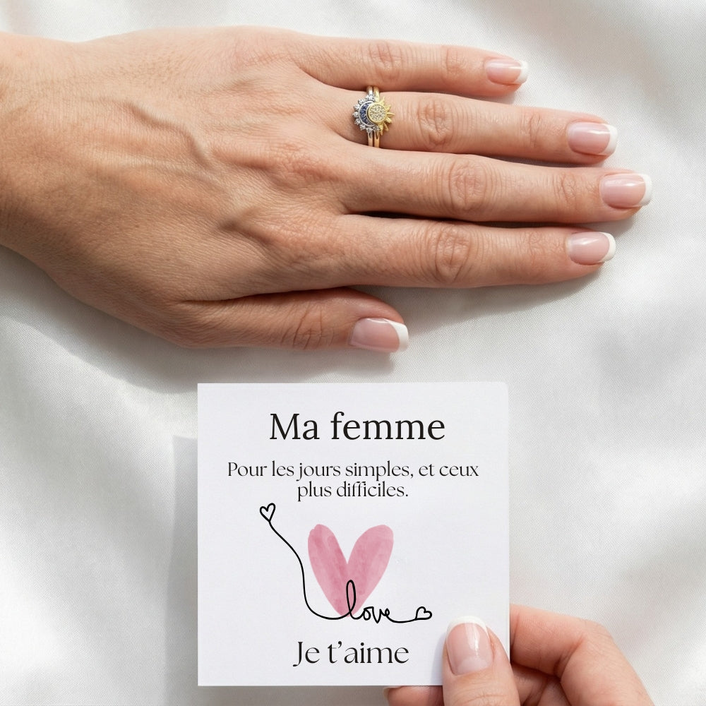 Bague Duo - Soleil & Lune - Pour Ma Femme